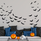 Arenzza Halloween 3D bat LED wall light decor mounted on a wall, featuring a spooky bat shape for Halloween home decoration.