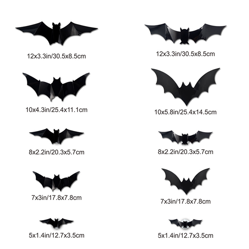 Arenzza Halloween 3D Bat LED wall light decor for houseware and kitchen, shaped like a spooky bat for festive wall decoration.