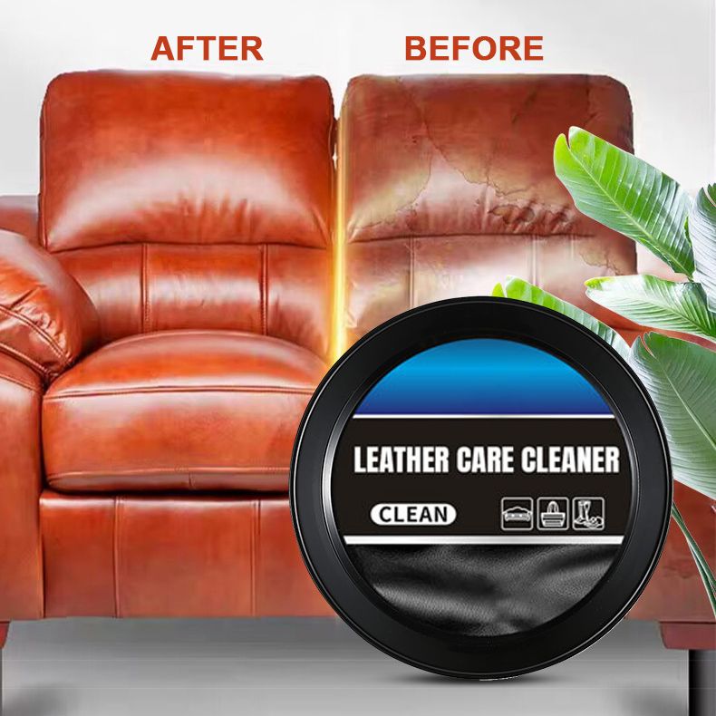 Arenzza leather cleaning and care cream with cleaning paste for leather care, shown in a jar with a wooden applicator.