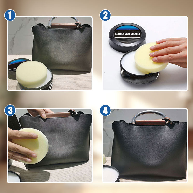 Arenzza leather cleaning and care cream and cleaning paste for leather maintenance in a houseware and kitchen setting.