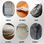 Arenzza leather cleaning and care cream and cleaning paste for leather care, shown in containers with labels and applicator brushes.