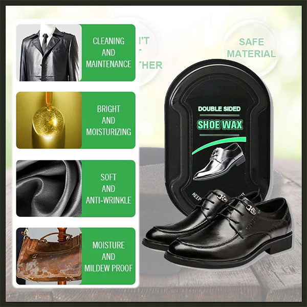 Arenzza portable multi-purpose shoe wax kit with shoe brush, providing instant shine for footwear cleaning and polishing.