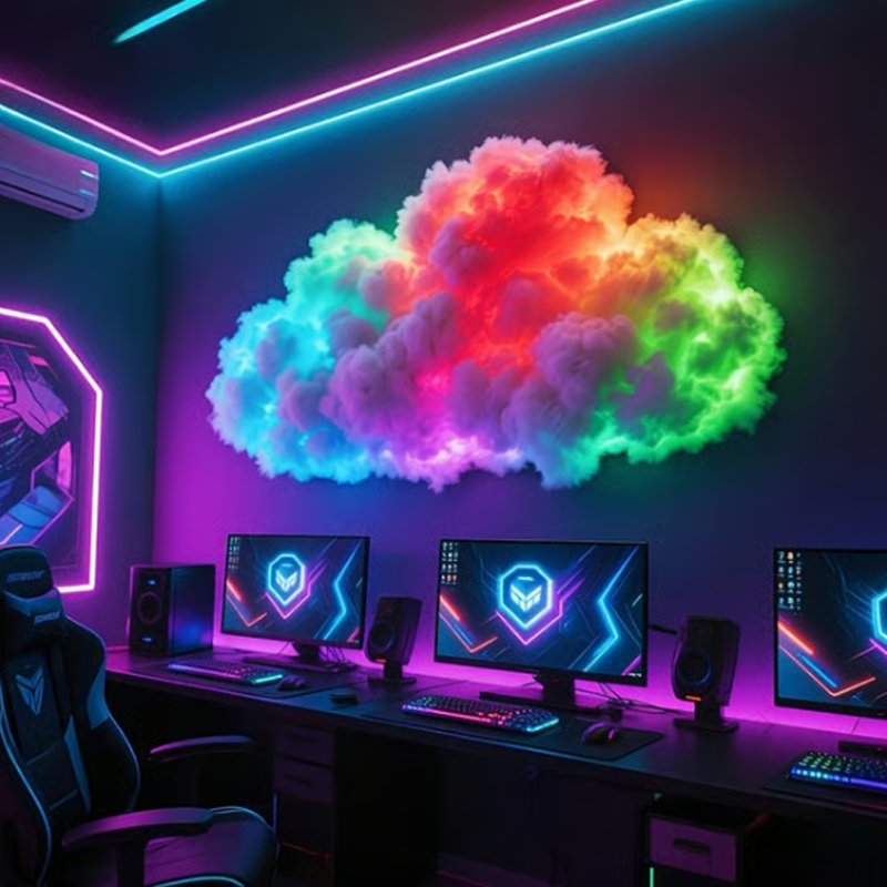 Aarenza USB-powered thundercloud LED light decor for houseware and kitchen, featuring a cloud-shaped LED illuminated design.