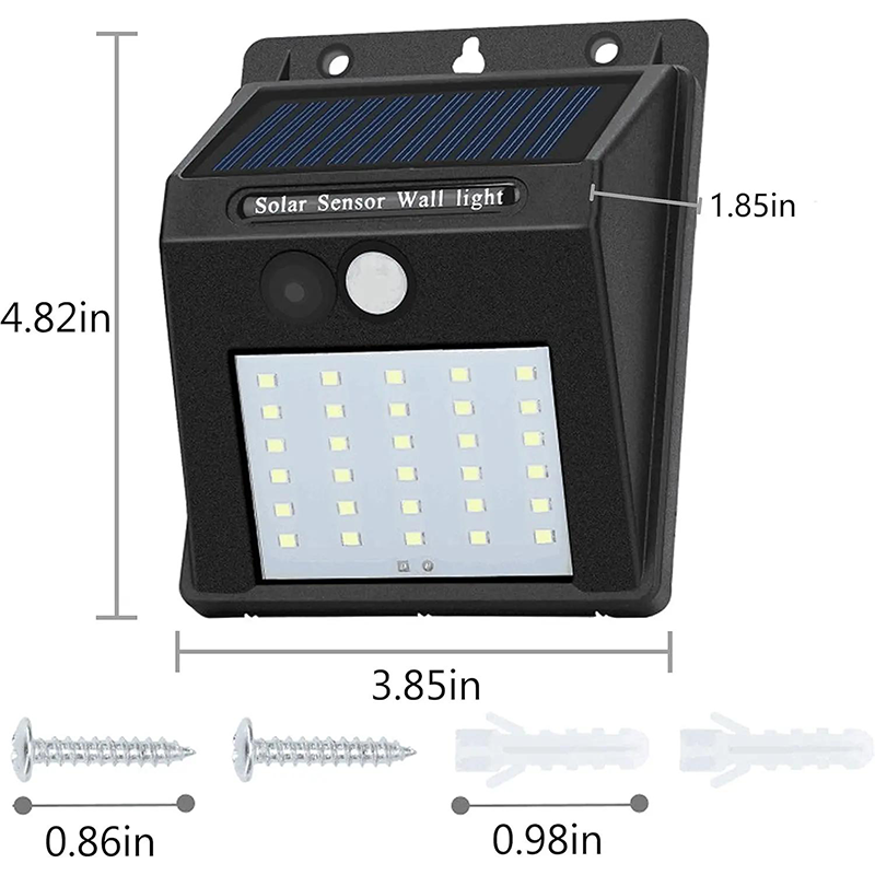 Arenzza solar powered motion sensor wall light mounted on a house exterior, illuminating the wall with a sleek, modern design.