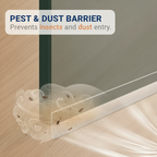 Arenzza self-adhesive weather stripping for windows and doors, wind-proof and insulating, shown applied along a door frame.