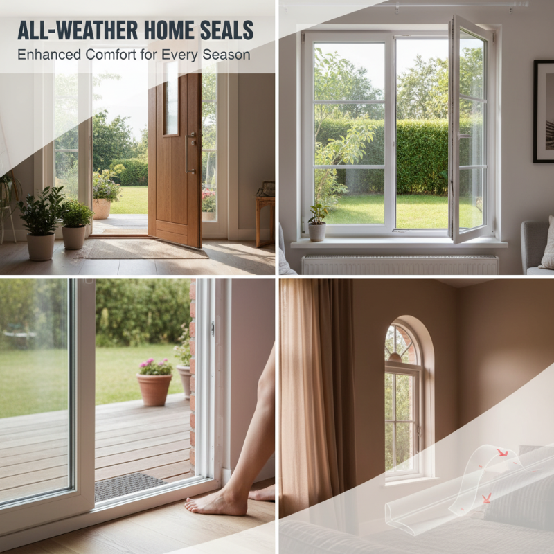 Arenzza self-adhesive weather stripping for doors and windows, wind-proof and insulating, shown applied to a door frame.