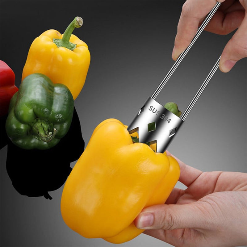 Arenzza Universal Stainless Steel Fruit Core Remover shown with stainless steel construction and ergonomic handle for kitchen use.