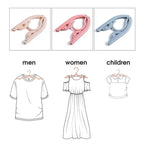 Arenzza foldable portable travel hanger, compact houseware and kitchen accessory, shown in a folded and unfolded position for travel use.