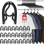 Arenzza foldable portable travel hanger in black, compact design for houseware and kitchen use, ideal for travel and storage.