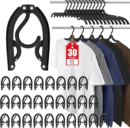 Arenzza foldable portable travel hanger in black, compact design for houseware and kitchen use, ideal for travel and storage.