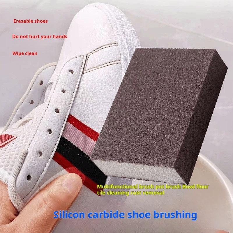 Arenzza Emery Shoe Brush and Sponge cleaner for white sneakers, ideal for removing dirt and stains from shoe surfaces.