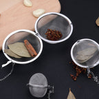 Arenzza 304 stainless steel spice and tea filter set with three mesh filters for kitchen and houseware use.