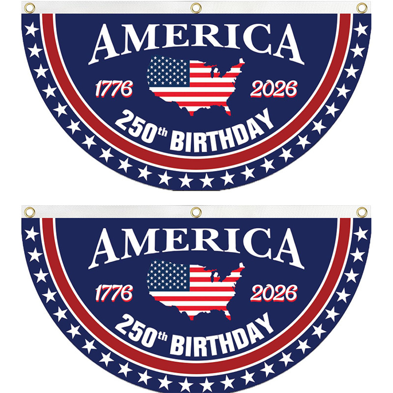 Arenzza 250th Anniversary USA fan flag, red, white, and blue patriotic houseware and kitchen decor with stars and stripes design.
