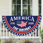 Arenzza 250th Anniversary USA flag fan with red, white, and blue stripes and stars, perfect for houseware or kitchen decor.