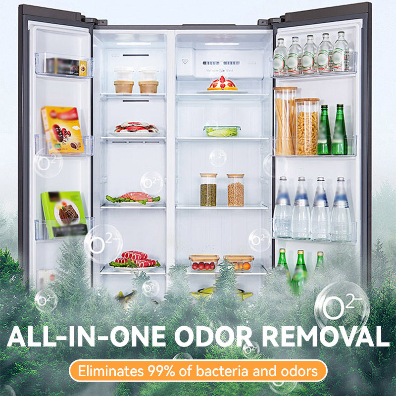 Arenzza multi-purpose fridge odor stick shown in a kitchen setting, designed to eliminate odors and keep refrigerators fresh.
