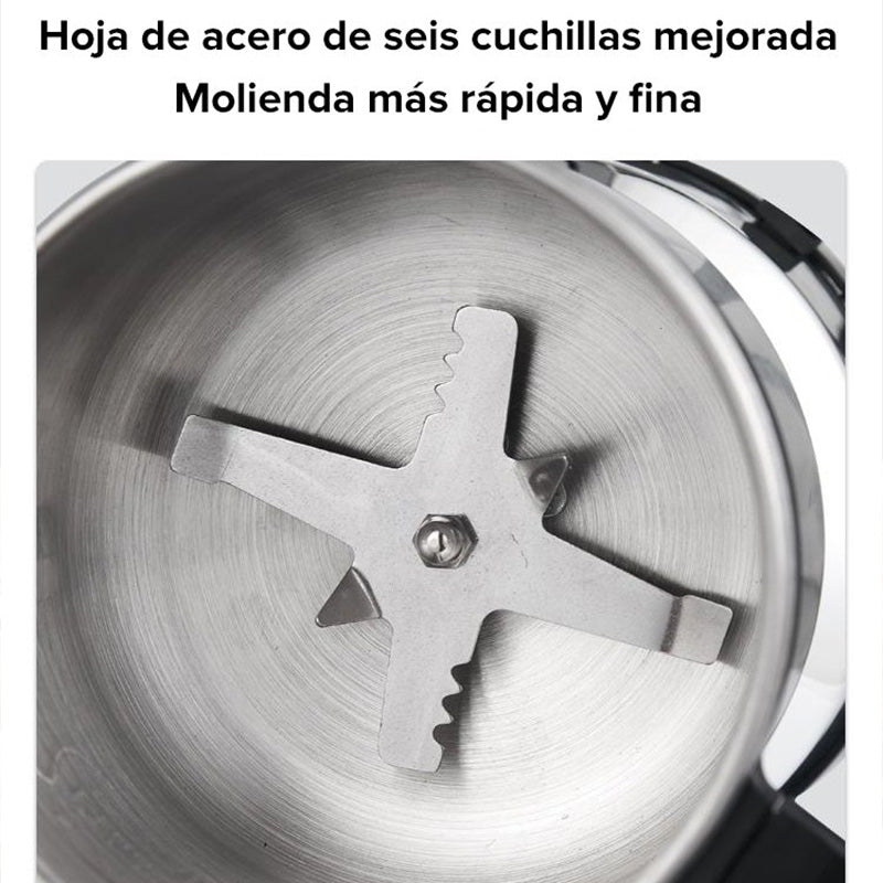 Arenzza multifunctional electric grinder for coffee, spices, and herbs, with a sleek kitchen appliance design and stainless steel grinding jar.