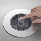 Arenzza pop-up sink drain stopper with strainer, kitchen houseware accessory for bathroom or kitchen sinks.