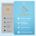 Arenzza precision dental floss with 0.1mm ultra-fine tip for precise flossing, shown in a close-up image highlighting the fine tip design.