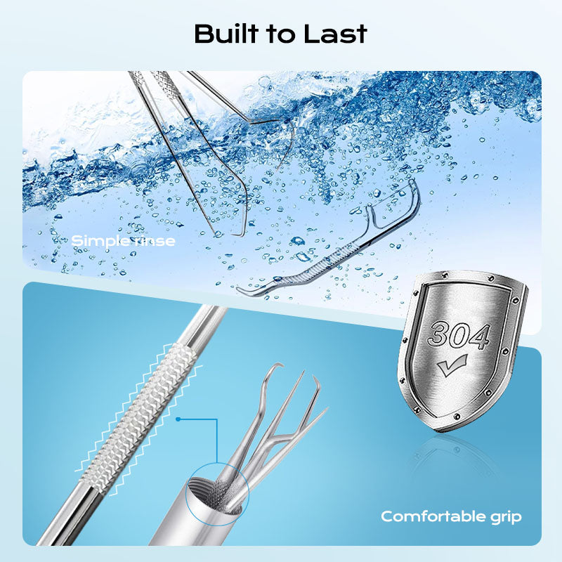 Arenzza dental floss with 0.1mm ultra-fine tip for precise flossing, displayed in a houseware and kitchen setting.
