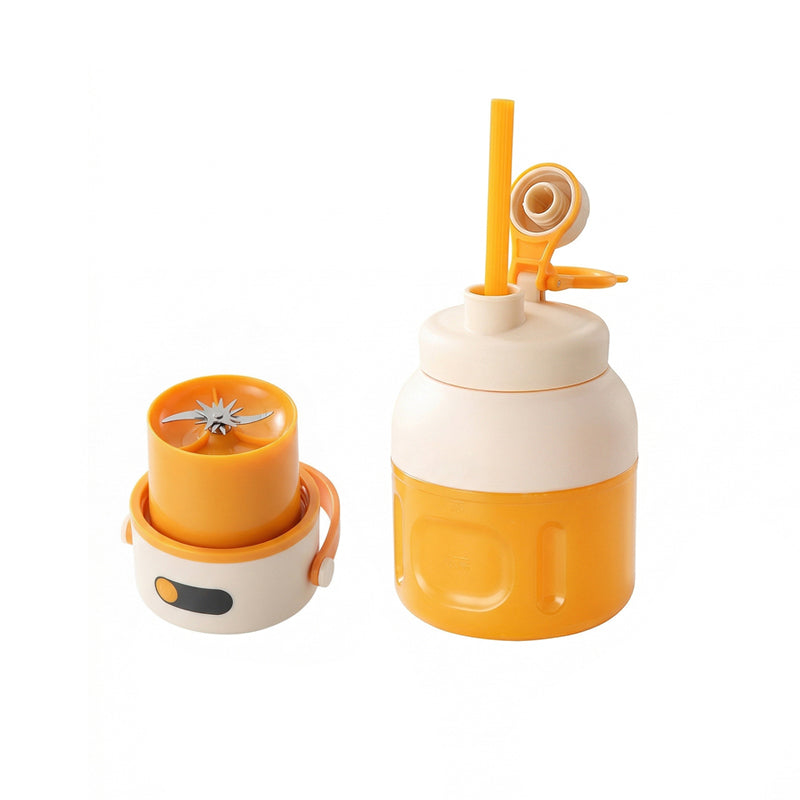 Arenzza portable personal blender for shakes and smoothies shown on a kitchen counter with blending jar and lid.