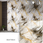 Aarenza moisture-proof ceramic tile wall sticker for kitchen or bathroom, featuring realistic tile pattern in neutral tones.