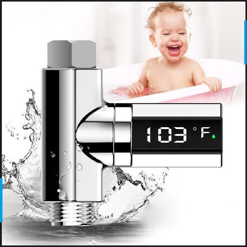 Arenzza Safe & Cozy Shower Thermometer displayed in a bathroom setting, measuring water temperature for safe, cozy showers.