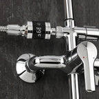 Arenzza Safe & Cozy Shower Thermometer showing temperature display in a bathroom setting, designed for safe, cozy showers.