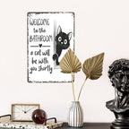 A cute Arenzza cat bathroom decor sign with playful design, perfect for houseware and kitchen spaces.