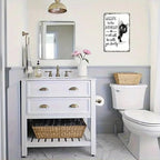 Cute cat bathroom decor sign by Arenzza, featuring a charming feline design for houseware and kitchen decor.