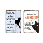 Cute Cat Bathroom Decor Sign by Arenzza, houseware and kitchen accessory with a playful cat design for bathroom decor.