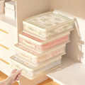 Arenzza see-through closet organizer storage bags for houseware and kitchen, made of clear plastic with zipper closures.