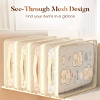 Aarenza see-through closet organizer storage bags for houseware and kitchen, transparent fabric with zipper closure.