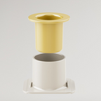Arenzza 3-in-1 mandoline slicer with container for slicing vegetables and fruits in a modern kitchen setting.