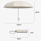 Arenzza reflective safety strip ring buckle umbrella with reflective strip, black handle, and compact design for outdoor safety and convenience.