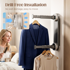 Arenzza foldable telescopic suction-cup hanger rack for kitchen or houseware, with adjustable extending arms and secure suction cups.