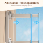 Arenzza foldable telescopic suction-cup hanger rack for kitchen or houseware, showing its adjustable design and strong suction cups.