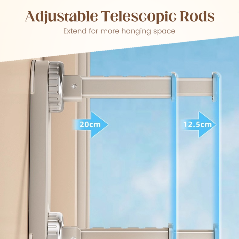 Arenzza foldable telescopic suction-cup hanger rack for kitchen or houseware, showing its adjustable design and strong suction cups.
