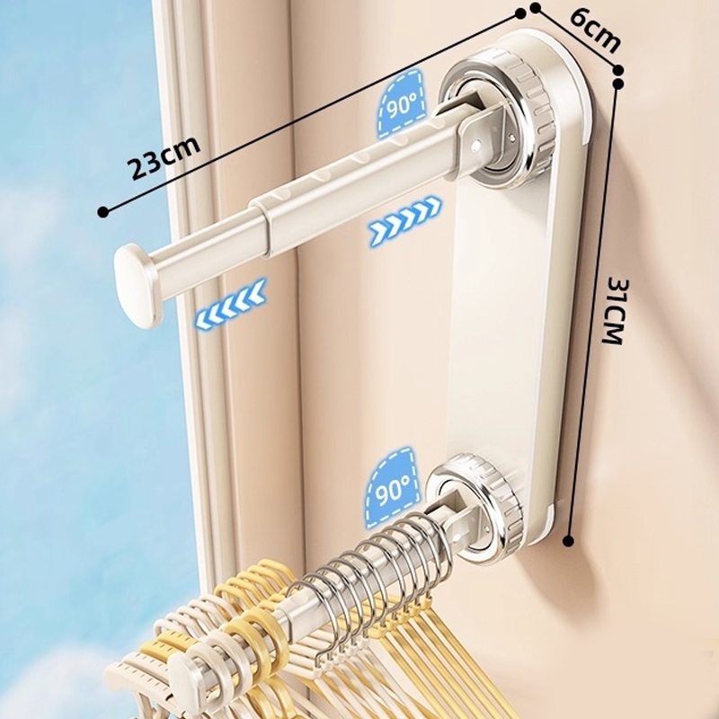 Arenzza foldable telescopic suction-cup hanger rack for kitchen and houseware, with adjustable arms and secure suction cups.