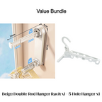 Arenzza foldable telescopic suction-cup hanger rack for kitchen and houseware, with adjustable arms and strong suction cups.
