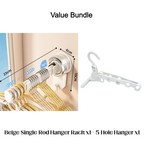 Arenzza foldable telescopic suction-cup hanger rack with adjustable arms for kitchen or houseware organization.