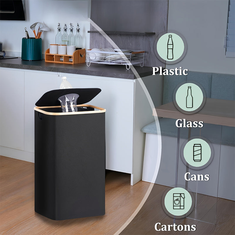 Arenzza foldable recycling bin with lid, compact houseware for kitchen and home organization, made of durable plastic.