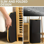 Arenzza foldable recycling bin with lid, compact houseware container for kitchen and home waste separation.