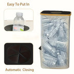Arenzza foldable recycling bin with lid for kitchen and home, showcasing its compact, collapsible design and sturdy construction.
