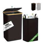 Arenzza foldable recycling bin with lid, compact houseware for kitchen and home use, made of durable plastic in neutral color
