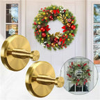 Arenzza stainless steel suction cup hook attached to a wall, holding a Christmas wreath for houseware and kitchen use.