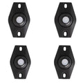 Arenzza universal 360° rotating self-adhesive wheels set for household and kitchen use, with four black wheels on a white background.