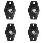 Arenzza universal 360° rotating self-adhesive wheels set for household and kitchen use, with four black wheels on a white background.