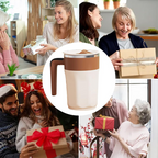 Arenzza 400ML smart self-stirring coffee mug in black with a sleek design and button control, perfect for houseware and kitchen use.