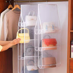 Arenzza hanging handbag dust-proof organizer with 6 large pockets for storing handbags and accessories in houseware and kitchen.