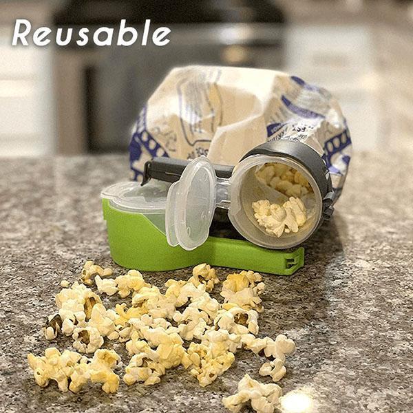 Arenzza seal and pour food storage bag clip in black, featuring a sturdy design for securely sealing and pouring food bags.
